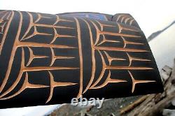 Northwest Coast native First Nation hand carved cedar EAGLE wall art, signed art