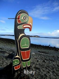 Northwest Coast native First Nation hand carved large EAGLE Indigenous art