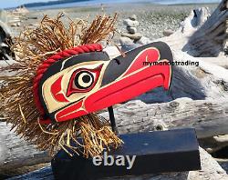 Northwest Coast native First Nations hand carved EAGLE Model Mask, authentic art
