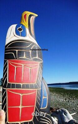 Northwest Coast native First Nations hand carved wood BALD EAGLE Indigenous art