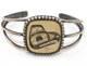 Northwest Native American Sterling Silver Hand Carved Eagle Cuff Bracelet Sek
