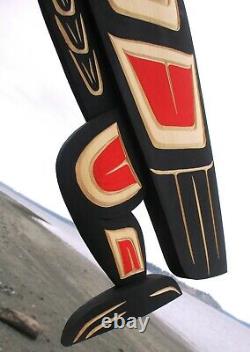 Northwest coast First Nations native hand carved cedar Eagle Indigenous wall art
