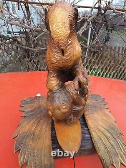 ORIGINAL Eagle Vintage Sculpture USSR Hand carved Home decor1957 Wooden figurin