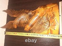 ORIGINAL Eagle Vintage Sculpture USSR Hand carved Home decor1958 Wooden figurin