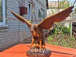 ORIGINAL Eagle Vintage Sculpture USSR Hand carved Home decor1960 Wooden figurin