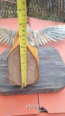 ORIGINAL Eagle Vintage Sculpture USSR Hand carved Home decor1970 Wooden figurin