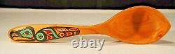 Odin Lonning hand painted eagle Tlingit wood carved spoon