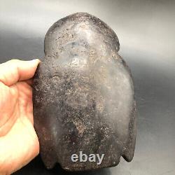 Old China HongShan culture Meteorite Iron Stone Hand-carved Eagle Statue #272