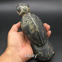 Old China Hongshan Culture Jade stone Hand-carved eagle Statue, #392