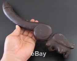Old China Hongshan culture Jade stone hand-carved eagle and penis statue 1333g