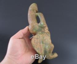 Old China Hongshan culture Jade stone hand-carved eagle and penis statue 1362g