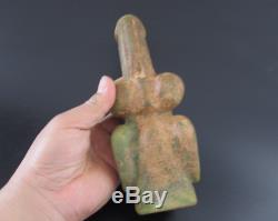 Old China Hongshan culture Jade stone hand-carved eagle and penis statue 1362g