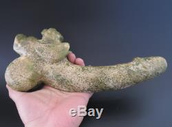Old China Hongshan culture Jade stone hand-carved eagle and penis statue 1955g
