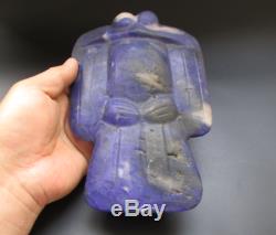 Old China, hongshan culture, Blue Crystal, hand-carved, eagle, statue, 1242g