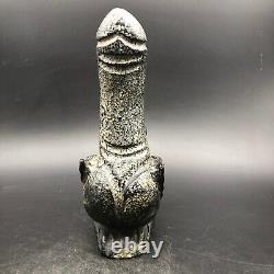 Old China hongshan culture Jade stone Hand-carved eagle And penis Statue, #864