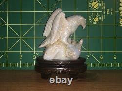 Old Chinese Carved Opal Eagle & Snake Fetish / Effigy / Sculpture 850 Carats