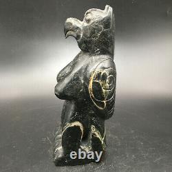 Old Chinese Hongshan Culture Meteorite Jade Hand-carved eagle Statue, A547