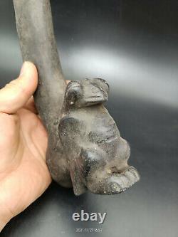 Old Chinese Hongshan Culture Meteorite Jade hand-carved eagle&penis Statue, A514