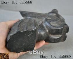 Old Chinese Hongshan Culture Meteorite iron Hand-carved animal eagle bird statue