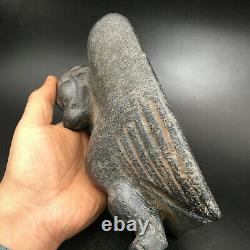 Old Chinese Hongshan Culture Meteorite iron stone Hand-carved eagle Statue, A598