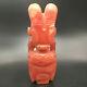 Old Chinese Hongshan Culture Red Crystal Hand-carved Sun God&eagle Statue, A318