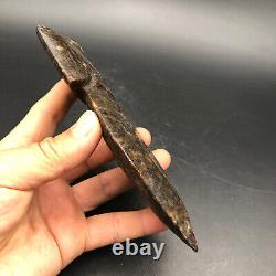 Old Chinese antique hongshan culture Jade Hand-carved eagle Statue weapon, #883