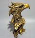 Old Chinese Pure Brass Eagle Head Hand Carved Fine Workmanship Art Statues