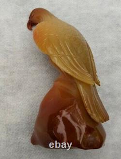 Old or Antique Chinese or Russian Natural Carnelian Agate Carved Eagle 254 Gms