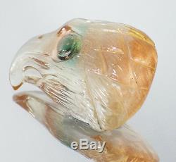 Oregon Sunstone Hand Carved Eagle Head With Blue Eye 13.61ct