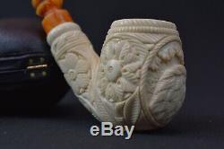 Ornate Apple W Eagle Emposed By H EGE-BLOCK MEERSCHAUM-NEW-HANDCARVED W Case#730