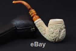 Ornate Apple W Eagle Emposed By H EGE-BLOCK MEERSCHAUM-NEW-HANDCARVED W Case#730