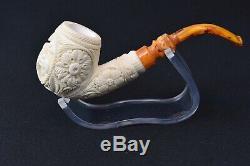 Ornate Apple W Eagle Emposed By H EGE-BLOCK MEERSCHAUM-NEW-HANDCARVED W Case#730