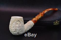 Ornate Apple W Eagle Emposed By H EGE-BLOCK MEERSCHAUM-NEW-HANDCARVED W Case#879