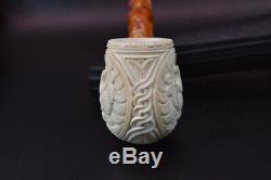 Ornate Apple W Eagle Emposed By H EGE-BLOCK MEERSCHAUM-NEW-HANDCARVED W Case#879