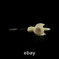 Ornate Eagle Claw Block Meerschaum Pipe hand carved smoking pfeife with case
