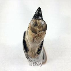 Perched Eagle Bird Ornate Intricate Hand Carved Buffalo Horn Design 10 1/2