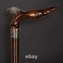 Personalized Eagle Walking Stick Unique Hand Carved Wooden Cane for Gift