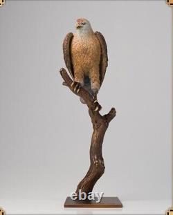 Pure Brass 100% Hand-carved falco rusticolus Eagle Bird King Animal art Statue