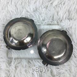 Quimera Amano Peru 925 Sterling Silver 2 Ashtrays, Hand carved Eagles on a shiel