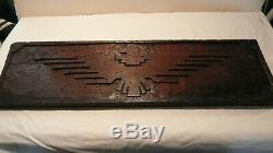 RARE 60's UNITED FARM WORKERS HAND CARVED EAGLE WOOD PLAQUE
