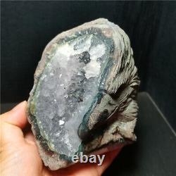 RARE 867G Natural Purple Quartz Crystal Teeth Hand Carved Eagle Healing WD1448