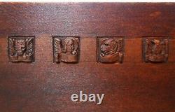RARE EARLY 20TH C AMERICAN ARTS & CRAFTS CRVD WDN BRD WithGRIFFIN/ANGEL/LION/EAGLE
