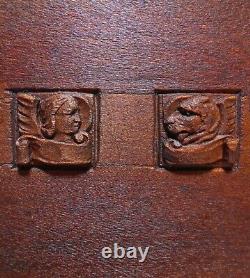RARE EARLY 20TH C AMERICAN ARTS & CRAFTS CRVD WDN BRD WithGRIFFIN/ANGEL/LION/EAGLE