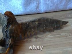 RARE Vintage Wooden Decor Art carving Two Eagle Hand Made