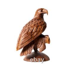 Rare Eagle sculpture 8.25 Inch/21 cm, eagle wood carving Hand Carved Statue Wood