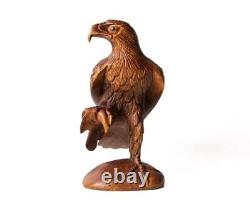 Rare Eagle sculpture 8.25 Inch/21 cm, eagle wood carving Hand Carved Statue Wood