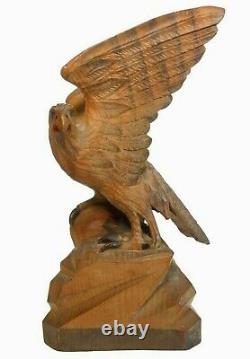 Rare Mid-late 19th C American Centennial Antique Patriotic Hnd Crvd Wooden Eagle