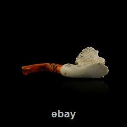 Rare Naturrel Special Mottled Eagle Meerschaum Pipe handcarved pfeife with case