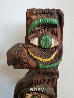 Rare Vtg 60's Mid Century Hand Carved WITCO Eagle Totem XL 23.5