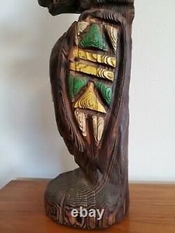 Rare Vtg 60's Mid Century Hand Carved WITCO Eagle Totem XL 23.5
